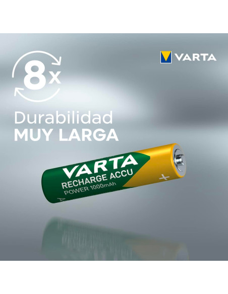 Pack 4 uds Batería Varta Pilas Recargables AAA Precargadas 800 mAh
