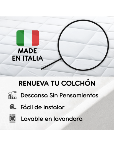 Cubre colchón cama 1 Plaza y Media 3 cm 130x200...