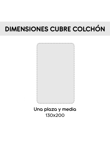 Cubre colchón cama 1 Plaza y Media 3 cm 130x200...