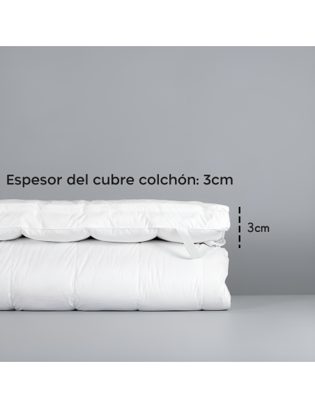 Cubre Colchón Individual 3 cm 90x200 en Microfibra con Elásticos en las esquinas