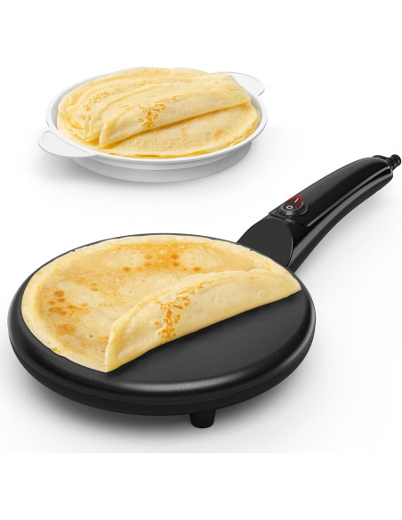 Sartén para crepes y pancake Crepera Eléctrica Recubrimiento Antiadherente 600W