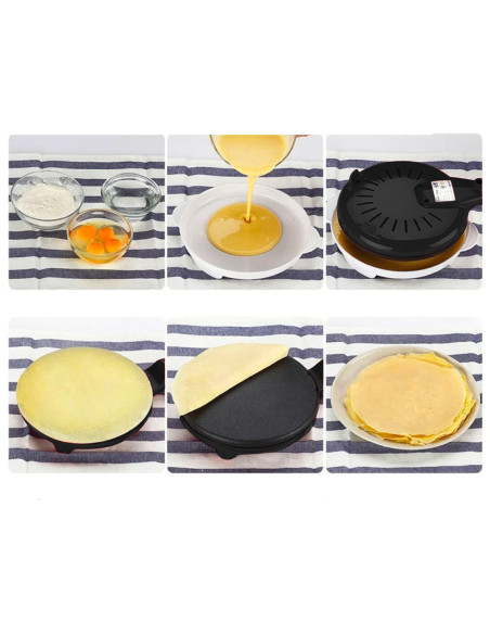 Sartén para crepes y pancake Crepera Eléctrica Recubrimiento Antiadherente 600W