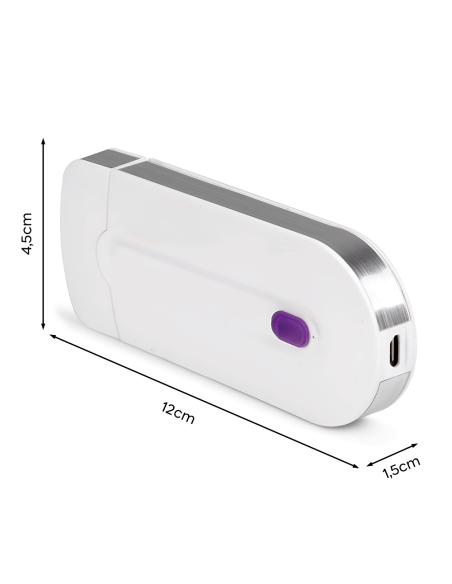 Depilación Facial y Corporal Portátil Recargable USB con Luz y 2 Cabezales
