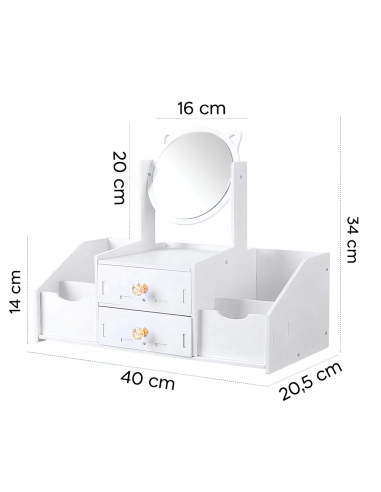 Mini tocador de mesa Porta Maquillaje Joyero...