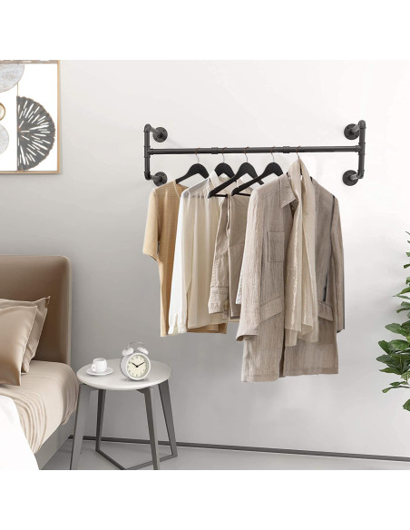Barra multiusos para colgar en la pared de estilo industrial - ahorra espacio