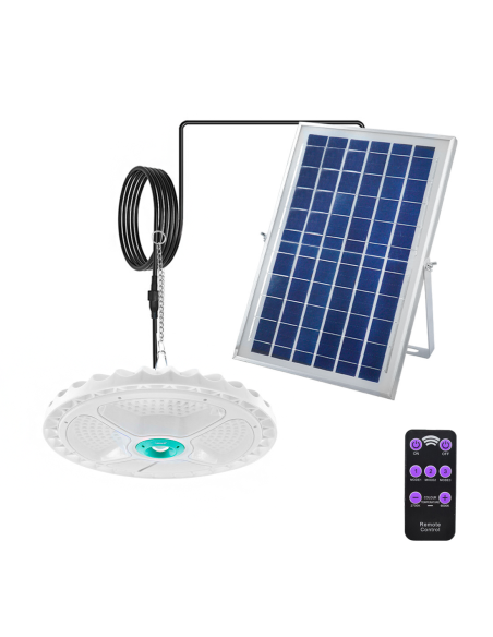 Lámpara Plafoniera 156 LED 200W 6000mAh IP66 con Panel Solar y Control Remoto