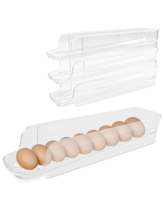 Porta huevos nevera Apilables 3 unid. Dispensador huevos plástico transparente