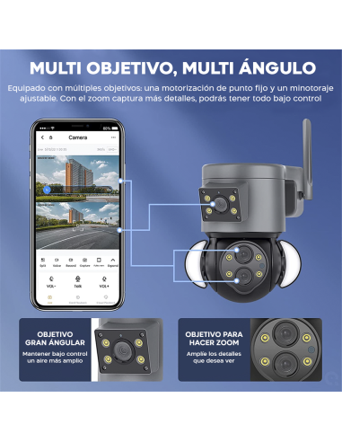 Cámara WiFi Zoom 10X para Exteriores en 4K HD...