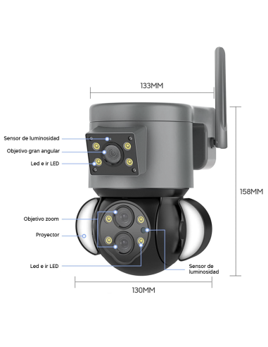 Cámara WiFi Zoom 10X para Exteriores en 4K HD...