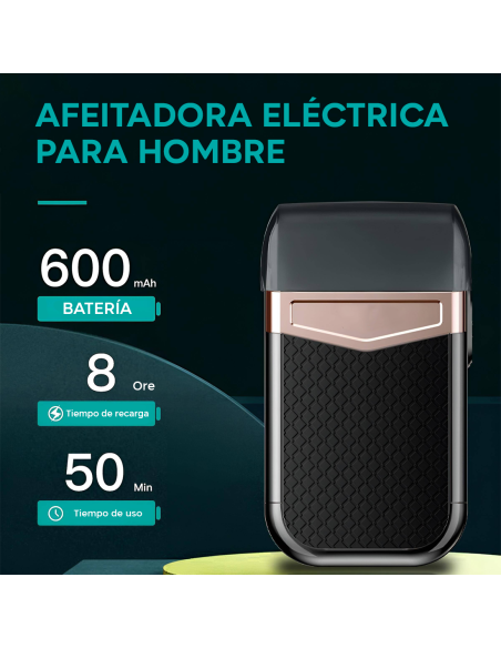 Maquinilla eléctrica recargable USB Portátil Impermeable Doble Cabezal Repuesto