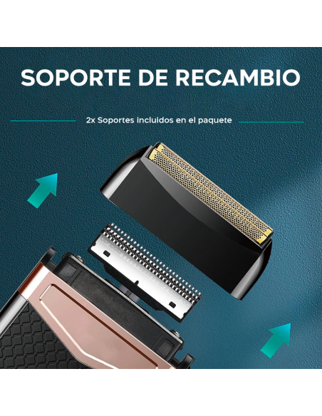 Maquinilla eléctrica recargable USB Portátil Impermeable Doble Cabezal Repuesto