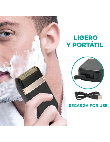 Maquinilla eléctrica recargable USB Portátil Impermeable Doble Cabezal Repuesto