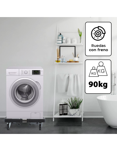 Carro base móvil y regulable para Lavadoras, secadoras o Frigoríficos Máx. 90KG