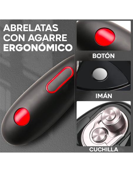 Abrelatas Eléctrico Universal con Inicio Automático y Rotación 360° a Batería