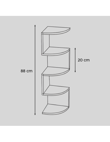 Estantería Esquinera de Pared Blanca Móvil...