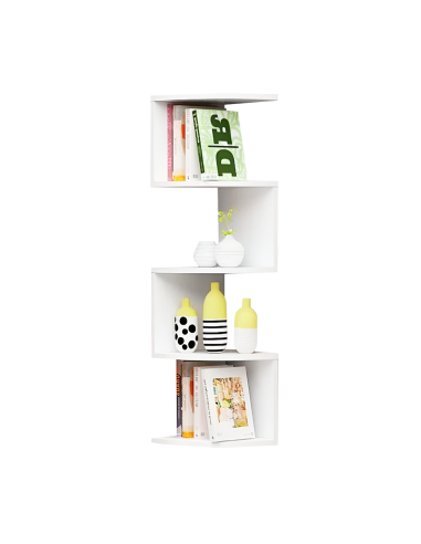 Estantería Esquinera de Pared Blanca Móvil...