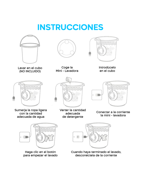 657850 Mini lavadora de viaje lavadora giratoria turbina portátil de lavandería