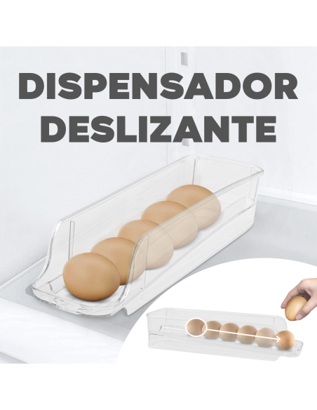 Porta huevos nevera Apilables 3 unid. Dispensador huevos plástico transparente