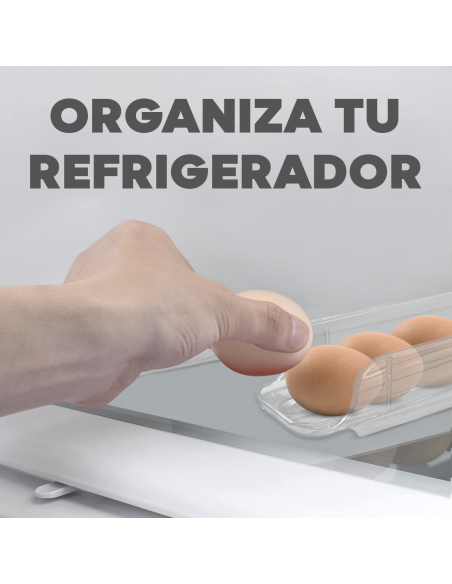 Porta huevos nevera Apilables 3 unid. Dispensador huevos plástico transparente