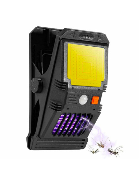 Lámpara LED Solar Sensor Repelente Insectos y Clip de Luz de Emergencia Multiuso
