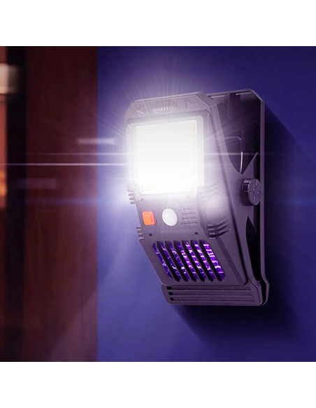Lámpara LED Solar Sensor Repelente Insectos y Clip de Luz de Emergencia Multiuso