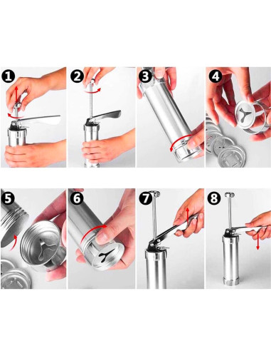 Máquina Prensa Galletas Manual Acero Kit 20...