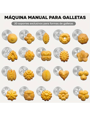 Máquina Prensa Galletas Manual Acero Kit 20...