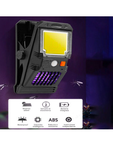 Lámpara LED Solar Sensor Repelente Insectos y...