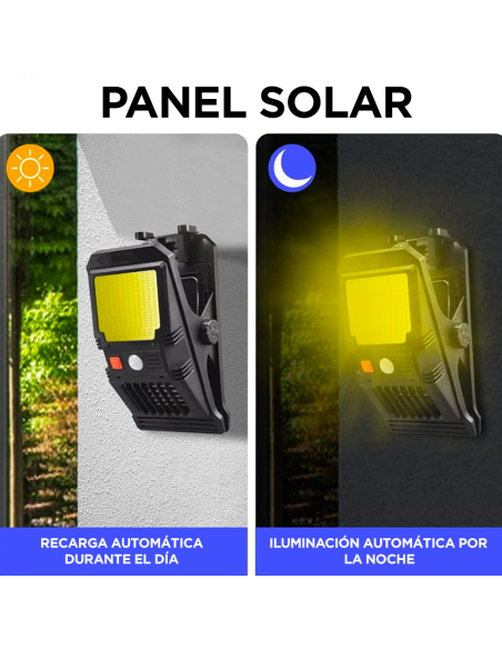 Lámpara LED Solar Sensor Repelente Insectos y Clip de Luz de Emergencia Multiuso
