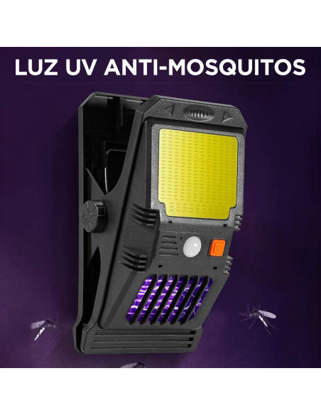 Lámpara LED Solar Sensor Repelente Insectos y Clip de Luz de Emergencia Multiuso