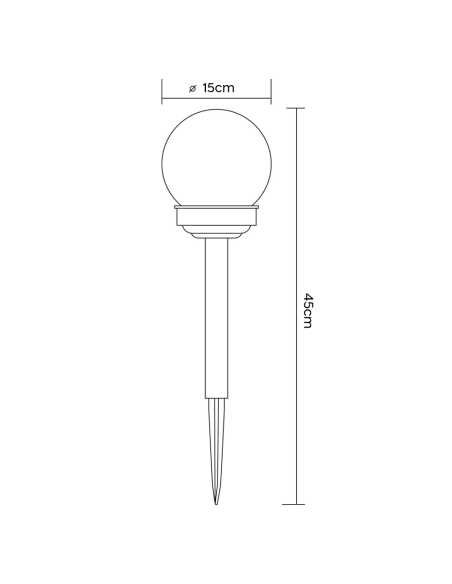 Lámpara Esférica Recargable Solar de 15 cm para Exteriores con Pica para Jardín