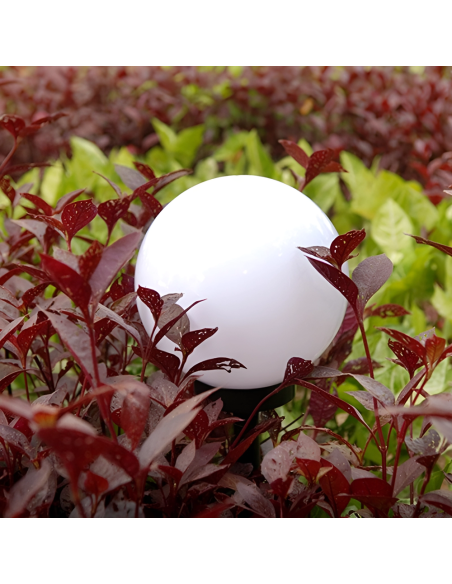 Kit 2 unidades Lámpara Esférica Recargable Solar de 15 cm con Pica para Jardín