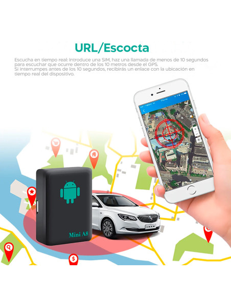 2pz Mini localizador GPS de bolsillo con tarjeta SIM GPRS GSM portátil antirrobo