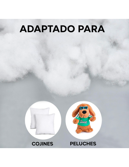 Algodón siliconado de 5 kg en poliéster ideal para relleno de peluches y cojines