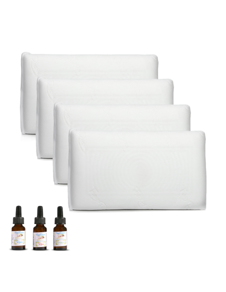 4 Almohadas Espuma Viscoelástica Aroma Fresco Soporte Cervical Aceites Esencial