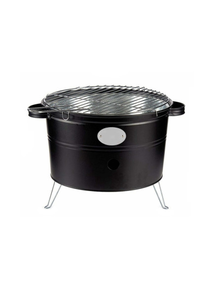 Barbacoa de Carbón de Mesa Redonda de 35 cm con Parrilla Portátil para Camping