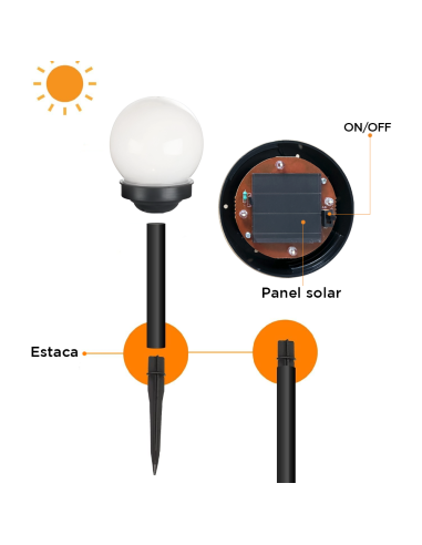 Pack de 4 lámparas solares esféricas...