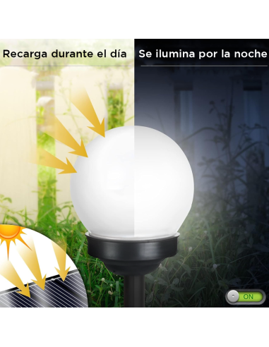 Lámpara Esférica Recargable Solar de 15 cm para...