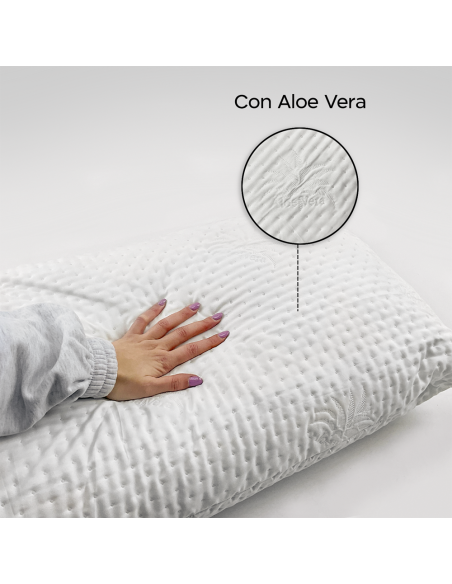 Almohada ortopédica cama en cojín acolchado antiácaros de plumas hipoalergénicas