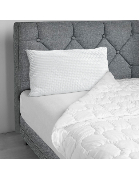 Almohada ortopédica cama en cojín acolchado antiácaros de plumas hipoalergénicas