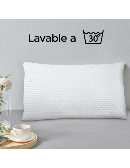 2 almohadas ortopédicas cama 2 piezas almohadas acolchadas pluma hipoalergénicas