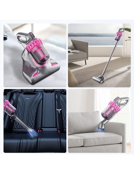 Aspiradora Inalámbrica 4 en 1 con Pantalla LCD y Filtro HEPA de 100W