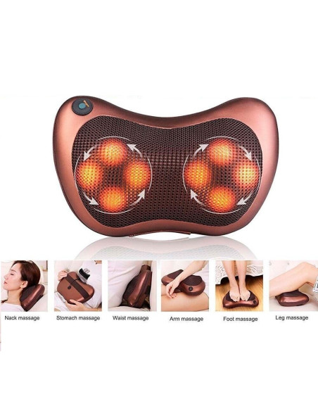 Almohada masajeadora eléctrica cuello espalda piernas brazos y dolor cervical
