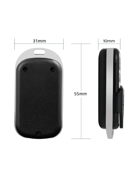 Control remoto universal 4 canales a 433 MHz multifunción de bolsillo con gancho