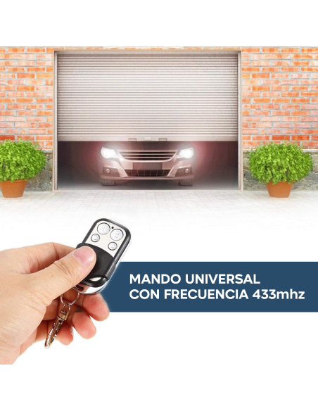 Control remoto universal 4 canales a 433 MHz multifunción de bolsillo con gancho