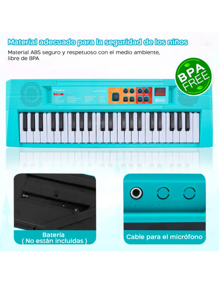 Piano electrónico para niños con Micrófono 26 Teclas Educativa +6 Años