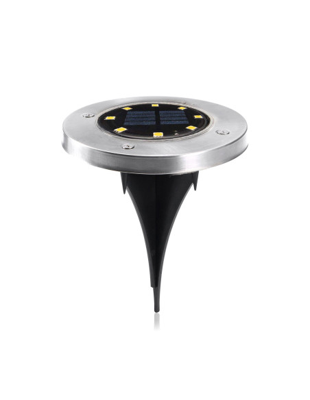 4 pz Foco luz de paso Carga Solar 8 LED de Luz Fría Impermeable para Exteriores