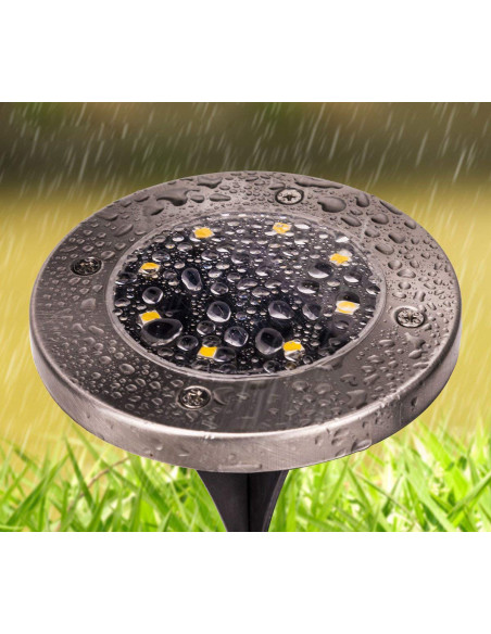 4 pz Foco luz de paso Carga Solar 8 LED de Luz Fría Impermeable para Exteriores