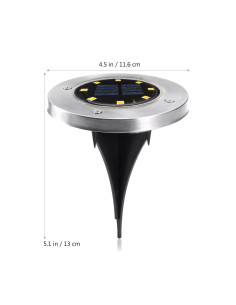 8 pz Foco luz de paso Carga Solar con 8 LED Luz Fría... 2