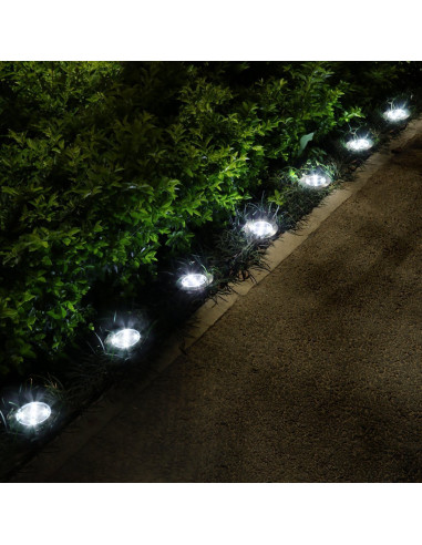 8 pz Foco luz de paso Carga Solar con 8 LED Luz...